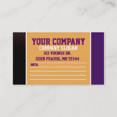 Lila u. Goldfußball-Karte Visitenkarte (Rückseite)