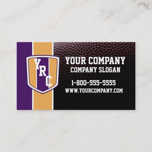 Lila u. Goldfußball-Karte Visitenkarte (Vorderseite)