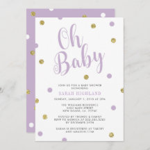 Lila u. GoldGlitzer-oh Baby-Dusche