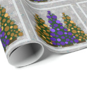 Lila u. Goldweihnachtsbaum-Verpackungs-Papier Geschenkpapier (Rolleneckpunkt)