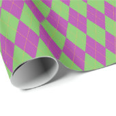 Lila u. grüne Raute Geschenkpapier (Rolleneckpunkt)