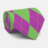 Lila u. grüne Raute Krawatte (Gerollt)