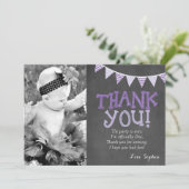 Lila u. Lavendel-Geburtstag danken Ihnen zu Dankeskarte (Stehend Vorderseite)