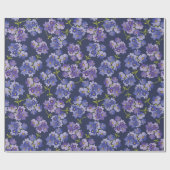 Lila u. Marine-Blumenmuster-Verpackungs-Papier Geschenkpapier (Flach)
