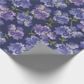 Lila u. Marine-Blumenmuster-Verpackungs-Papier Geschenkpapier (Ecke)