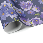 Lila u. Marine-Blumenmuster-Verpackungs-Papier Geschenkpapier (Rolleneckpunkt)