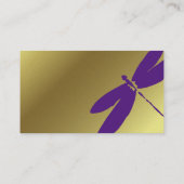 Lila u. metallische Goldlibellen-Geschäfts-Karten Visitenkarte (Rückseite)