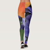 Lila u. orange grünes BlumenFoto 06 des Leggings (Rückseite)