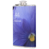 Lila u. orange Stiefmütterchen mit grünem Flachmann (Links)