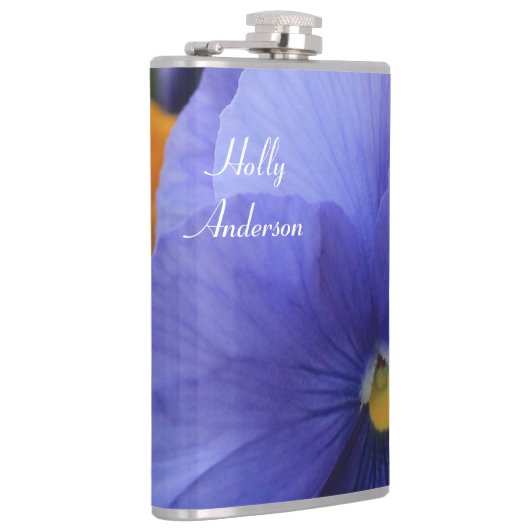 Lila u. orange Stiefmütterchen mit grünem Flachmann (Rechts)