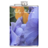 Lila u. orange Stiefmütterchen mit grünem Flachmann (Vorderseite)