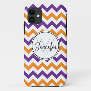 Lila u. orange Zickzack Monogramm iPhone 5 Case-Mate iPhone Hülle