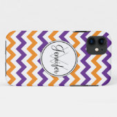 Lila u. orange Zickzack Monogramm iPhone 5 Case-Mate iPhone Hülle (Rückseite (Horizontal))