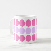Lila u. rosa Punkt-Muster-Tasse Kaffeetasse (Vorderseite Links)