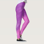Lila u. rosa Watercolor-Wellen-Yoga Leggings (Rechts)