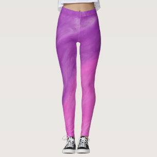 Lila u. rosa Watercolor-Wellen-Yoga Leggings