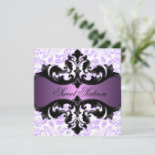 Lila u. schwarze einladung (Stehend Vorderseite)