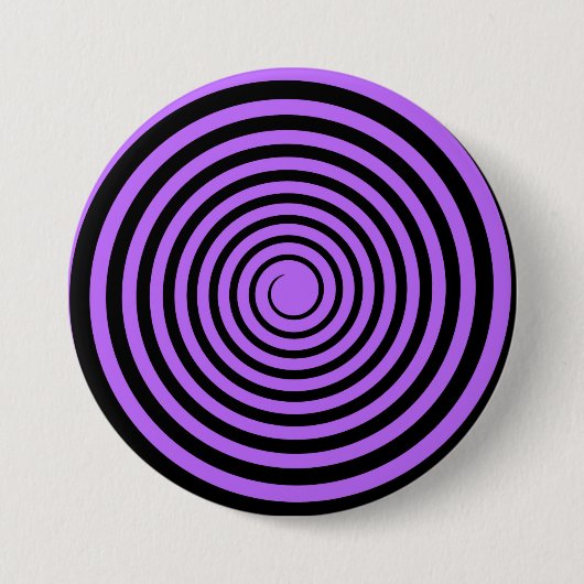 Lila u. schwarze Spirale kundengebundene Schablone Button (Vorderseite)