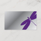 Lila u. silberne Libellen-Geschäfts-Karten Visitenkarte (Rückseite)