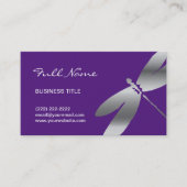Lila u. silberne Libellen-Geschäfts-Karten Visitenkarte (Vorderseite)