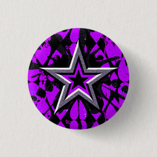 Lila u. silberner Stern Button