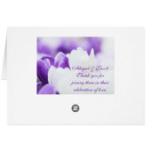 Lila u. weiße Blume - Wedding Tischnummer-Karten (Rückseite Horizontal)