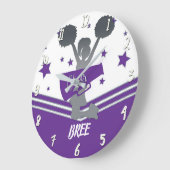 Lila u. weißer Stern-Beifall-Beifall-führende Große Wanduhr (Winkel)