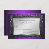 Lila UAWG-Antwortkarten für Gothic-Rahmen RSVP Karte (Vorne/Hinten)