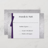 Lila UAWG für den Flachbandbow aus gestörtem Silbe RSVP Karte (Vorne/Hinten)