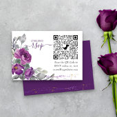 Lila UAWG QR-Code für Hochzeitflorale Begleitkarte