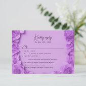 Lila UAWG RSVP Karte (Stehend Vorderseite)