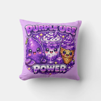 Lila Ube Power Kawaii Kissen