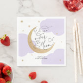 Lila Über den Mond Baby Shower Serviette (Beispiel)
