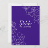 Lila Überraschung 50 Geburtstag Einladung (Rückseite)