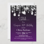 Lila Überraschung 90. Geburtstagsparty Einladung (Vorderseite)