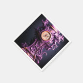 Lila Uhr Serviette (Ecke)