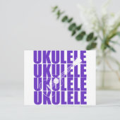 Lila Ukulele Postkarte (Stehend Vorderseite)