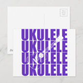 Lila Ukulele Postkarte (Vorne/Hinten)