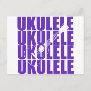 Lila Ukulele Postkarte