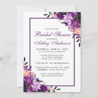 Lila Ultra-Violet-Brautparty mit Blumenmotiven F