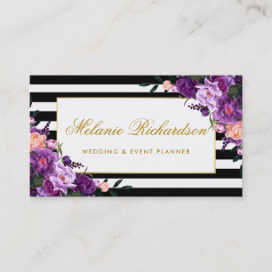 Lila Ultra-Violet-Gold gestreift Visitenkarte