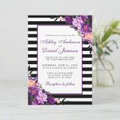 Lila Ultra-Violet-Hochzeitsfeier PS B Einladung (Stehend Vorderseite)