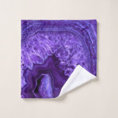 Lila Ultra Violett Agate Mineral Gemstone Badhandtuch Set (Waschlappen)