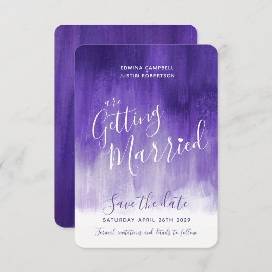 Lila ultraviolette Karten der modernen Kunst Save (Vorne/Hinten)