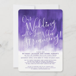 Lila ultraviolette Kunst live übertragen Hochzeit Einladung