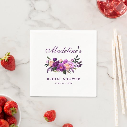 Lila ultraviolettes Brautparty Serviette (Beispiel)