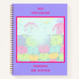 Lila Umbrellas-Klasse Notizblock