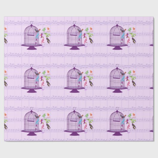 Lila Umpackpapier zum Vogelschutz Geschenkpapier (Flach)