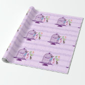 Lila Umpackpapier zum Vogelschutz Geschenkpapier (Ungerollt)