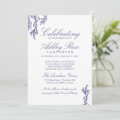 Lila Umweltzeichen zum Gedenken an das Leben  Einladung (Stehend Vorderseite)